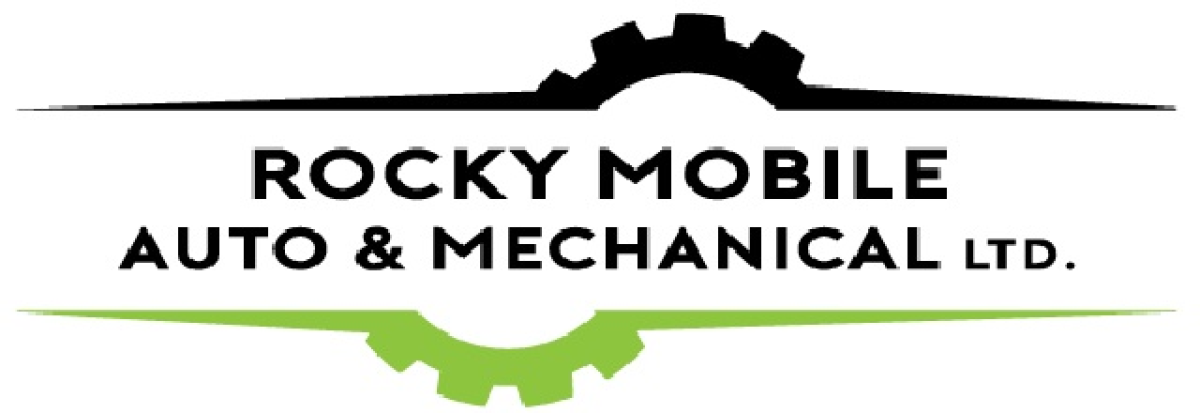 Rocky Mobile Auto & Mechanical Ltd. logo with black gear and text on white background