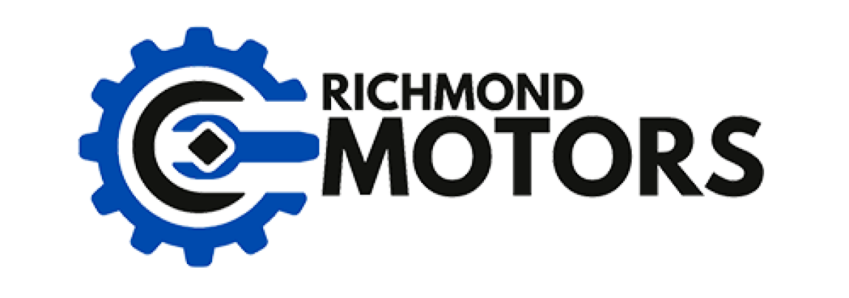 Logo for Richmond Motors: Blue gear icon and "RICHMOND MOTORS" in black text.